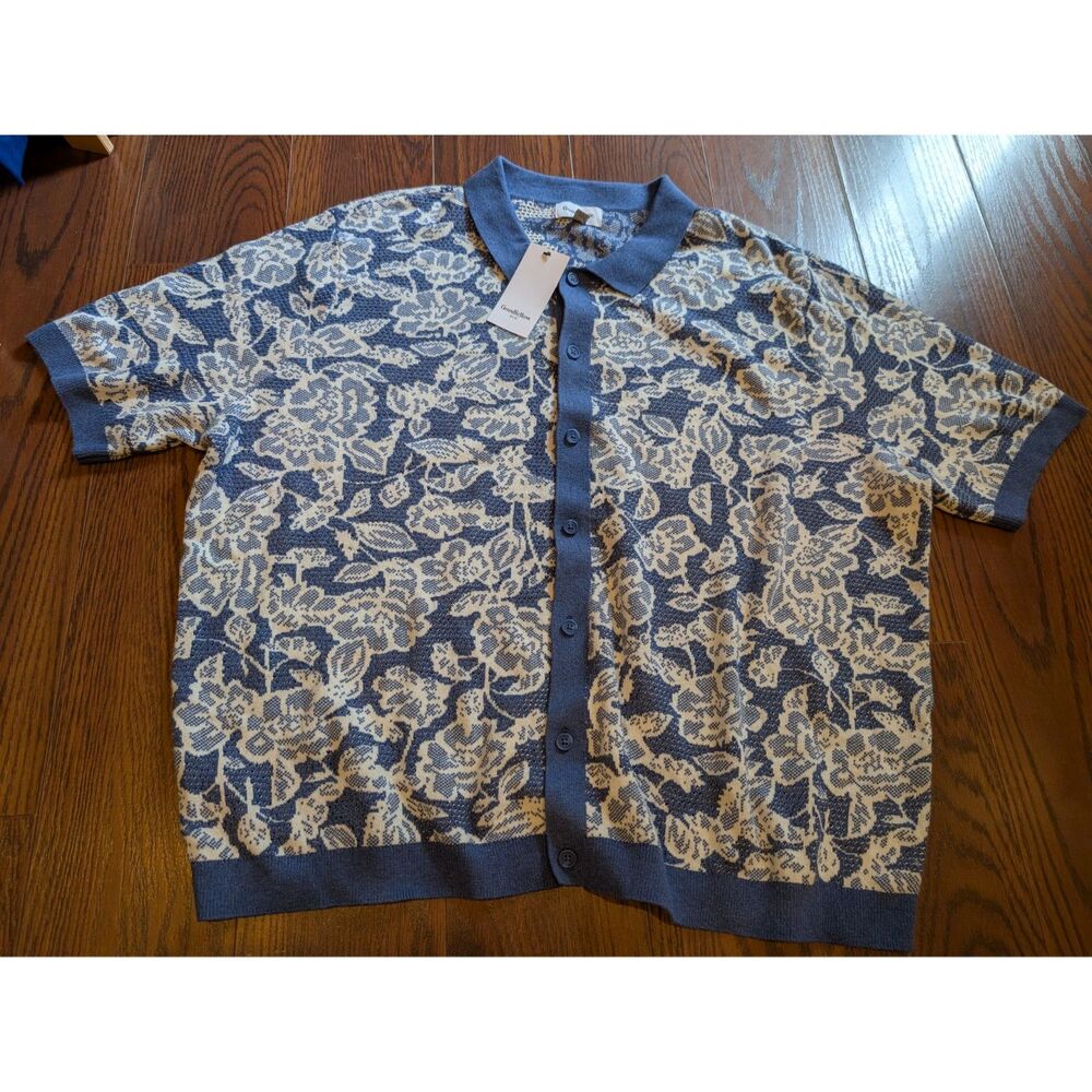 Goodfellow Men's New Button Down Short Sleeve Collar Shirt Vacation Resort XXL